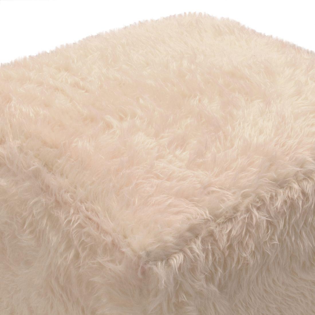 Pouf Kira Diseño Crudo Piel Sintética 42x42x43 cm Máxima Design-3
