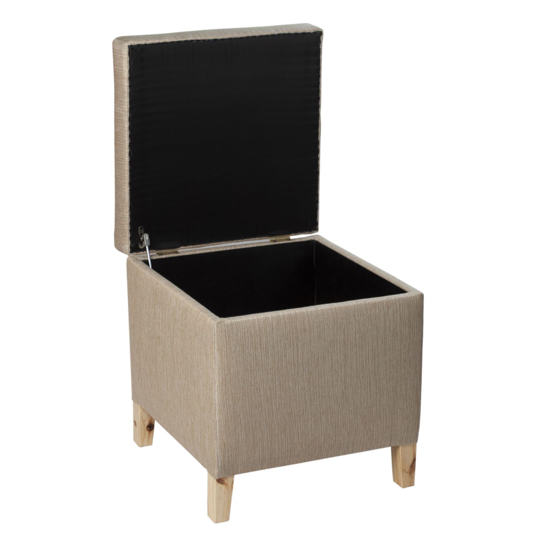 Pouf Baúl Rucato Beige Omega 46x46x50 cm Máxima Design-2