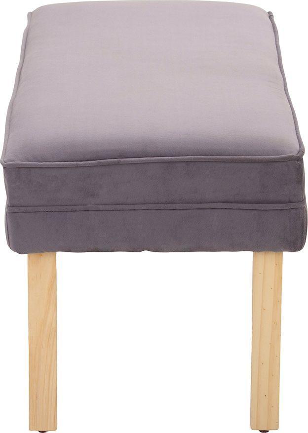 Banqueta Style Gris Felpa 100x40x40 cm Máxima Design-3