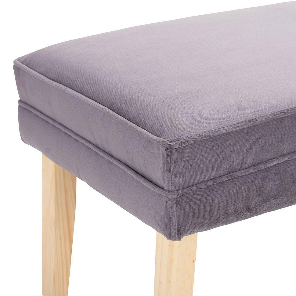 Banqueta Style Gris Felpa 100x40x40 cm Máxima Design-4