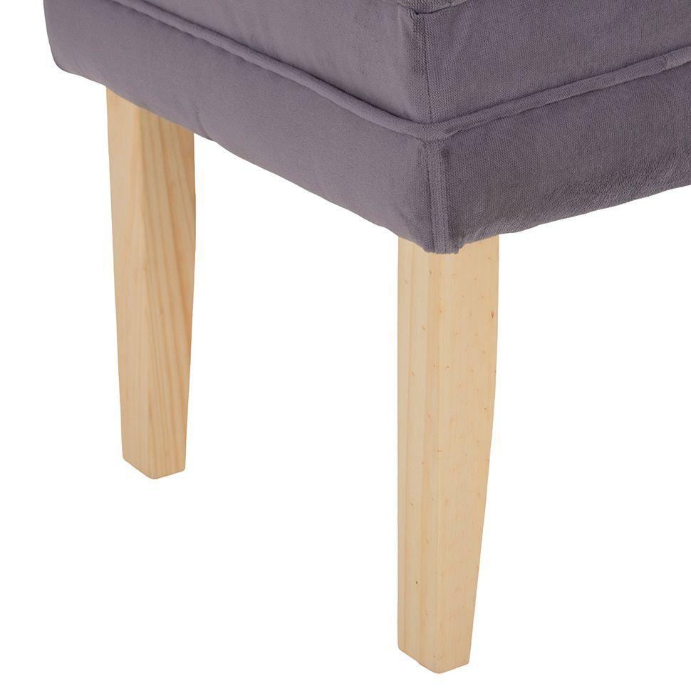 Banqueta Style Gris Felpa 100x40x40 cm Máxima Design-5