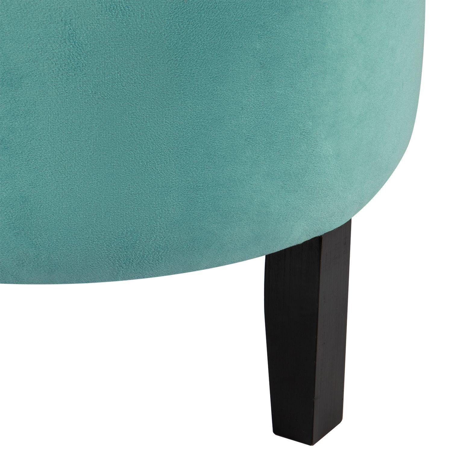Pouf Jack Turquesa Felpa 48x48x40 cm Máxima Design-3