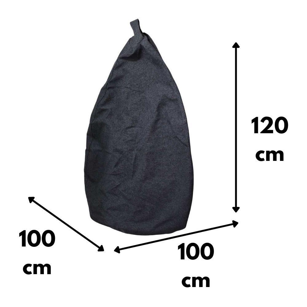 Funda Pouf Pera Grafito Omega 100x120x120-3