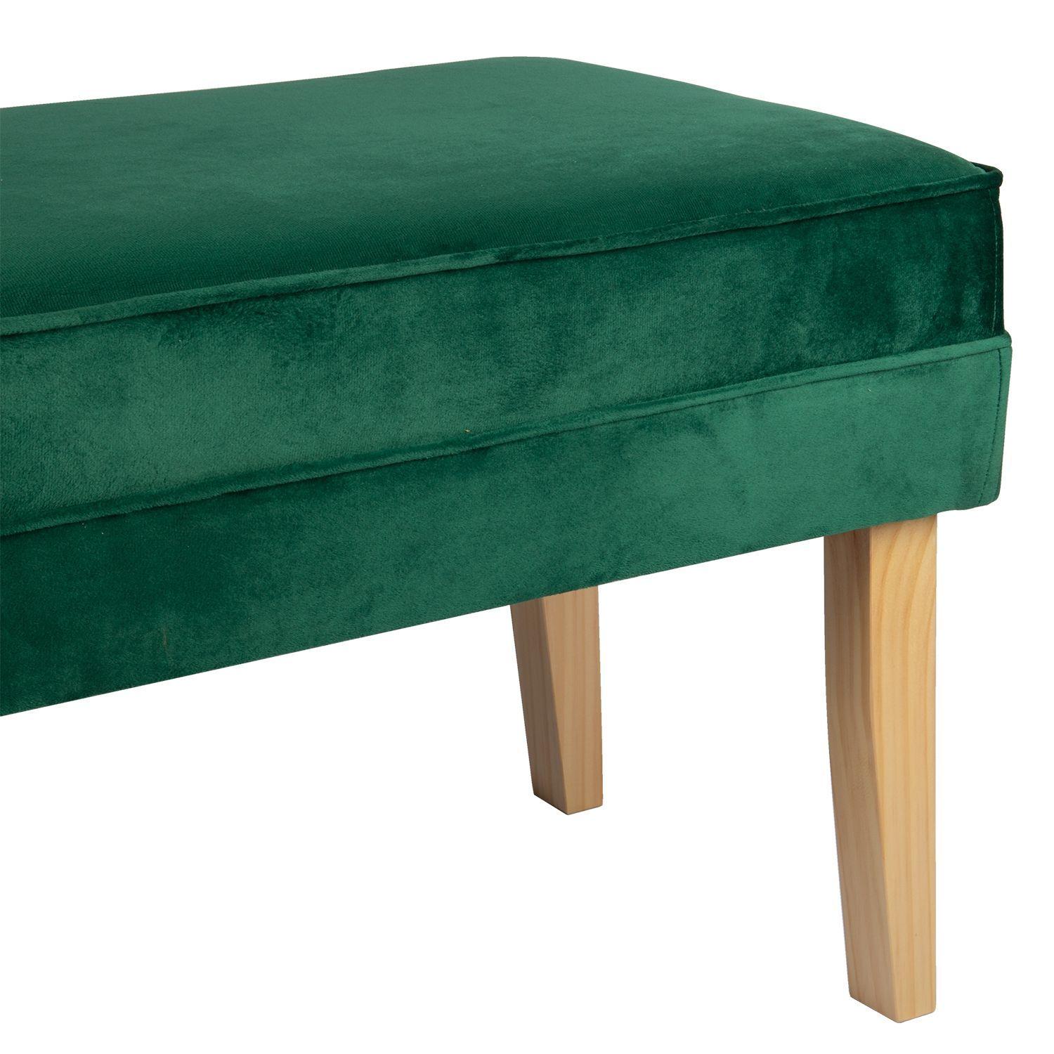 Banqueta Style Verde Botella Felpa 100x40x40 cm de Máxima Design-3