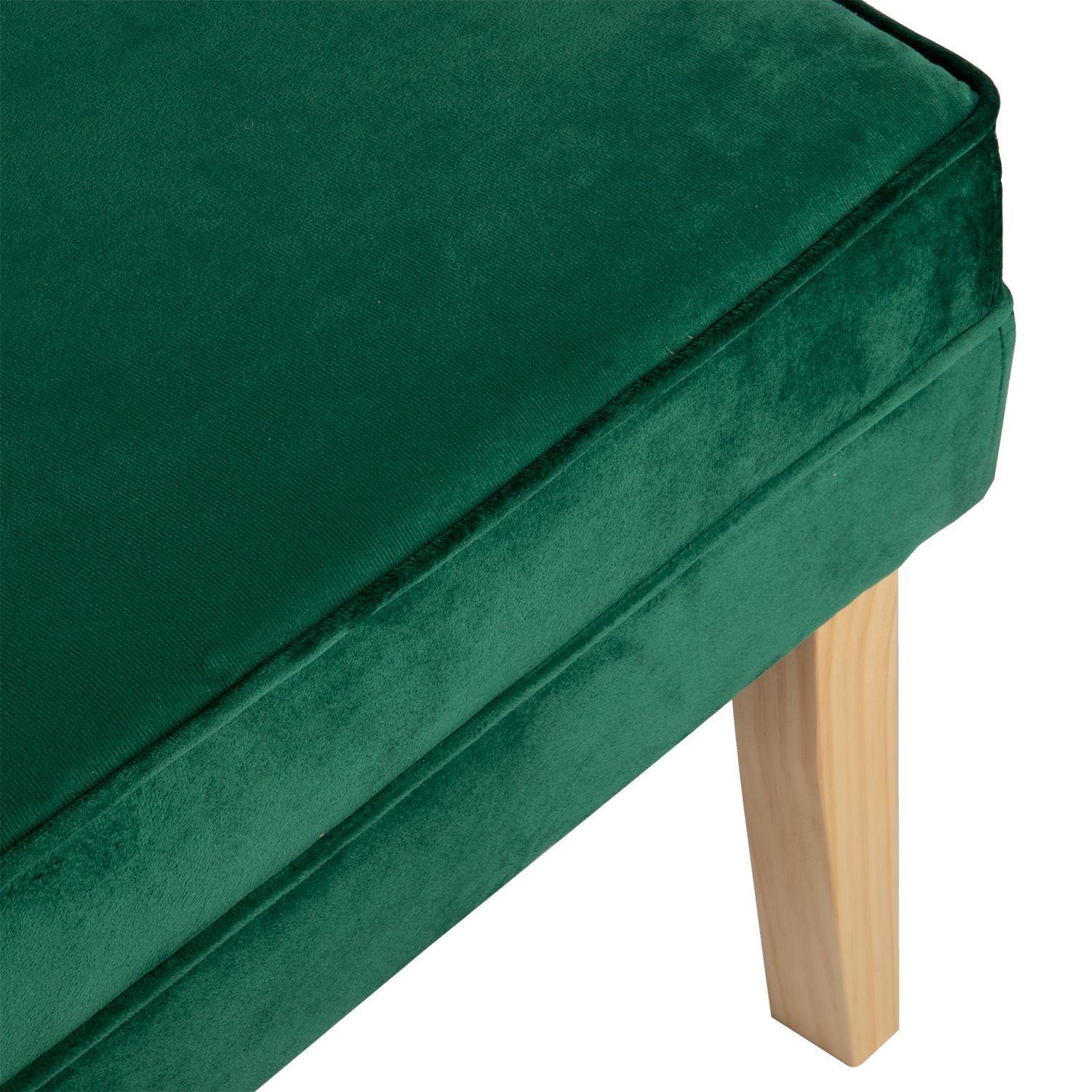 Banqueta Style Verde Botella Felpa 100x40x40 cm de Máxima Design-4