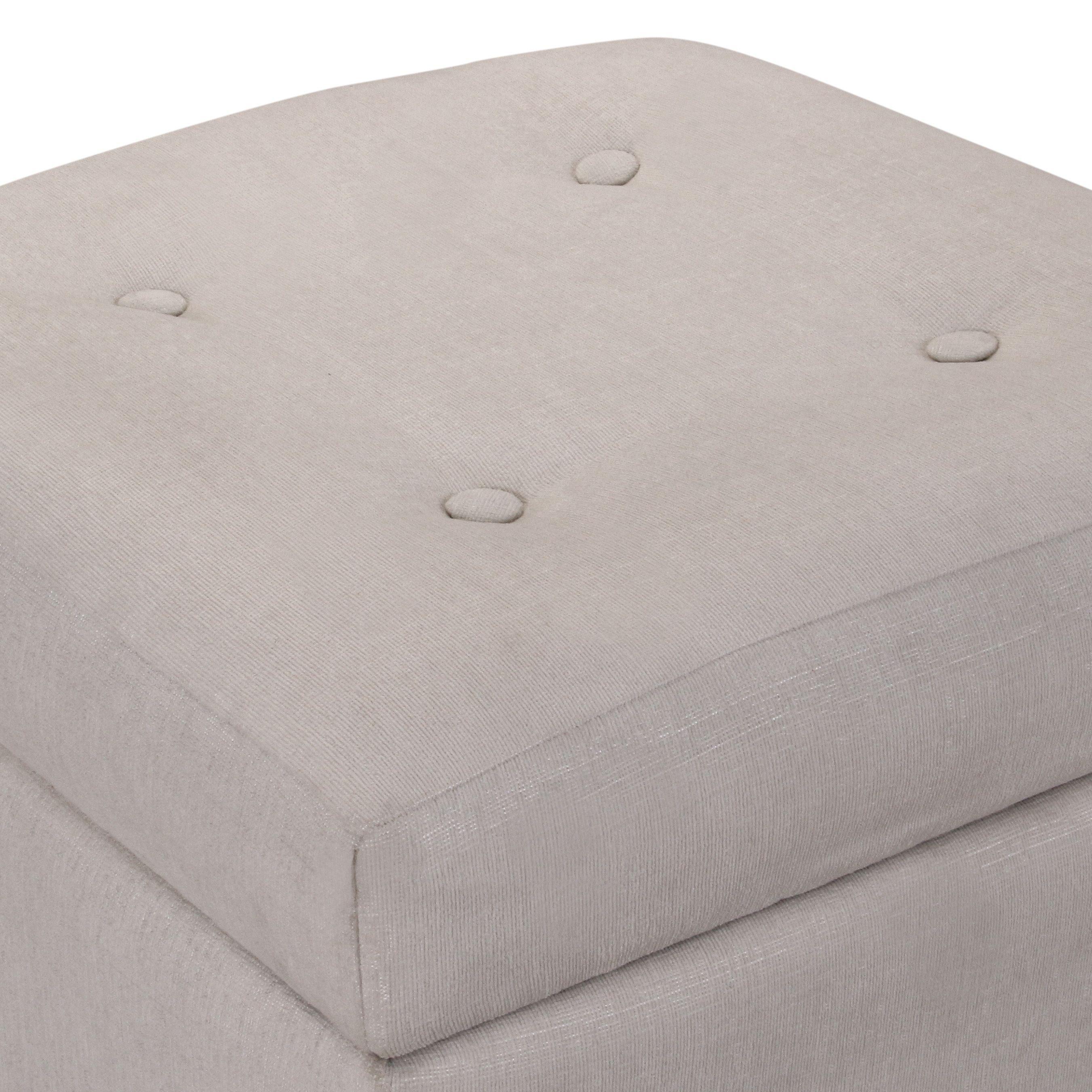 Pouf Baúl Rucato Blanco Felpa 46x46x50 cm Máxima Design-6