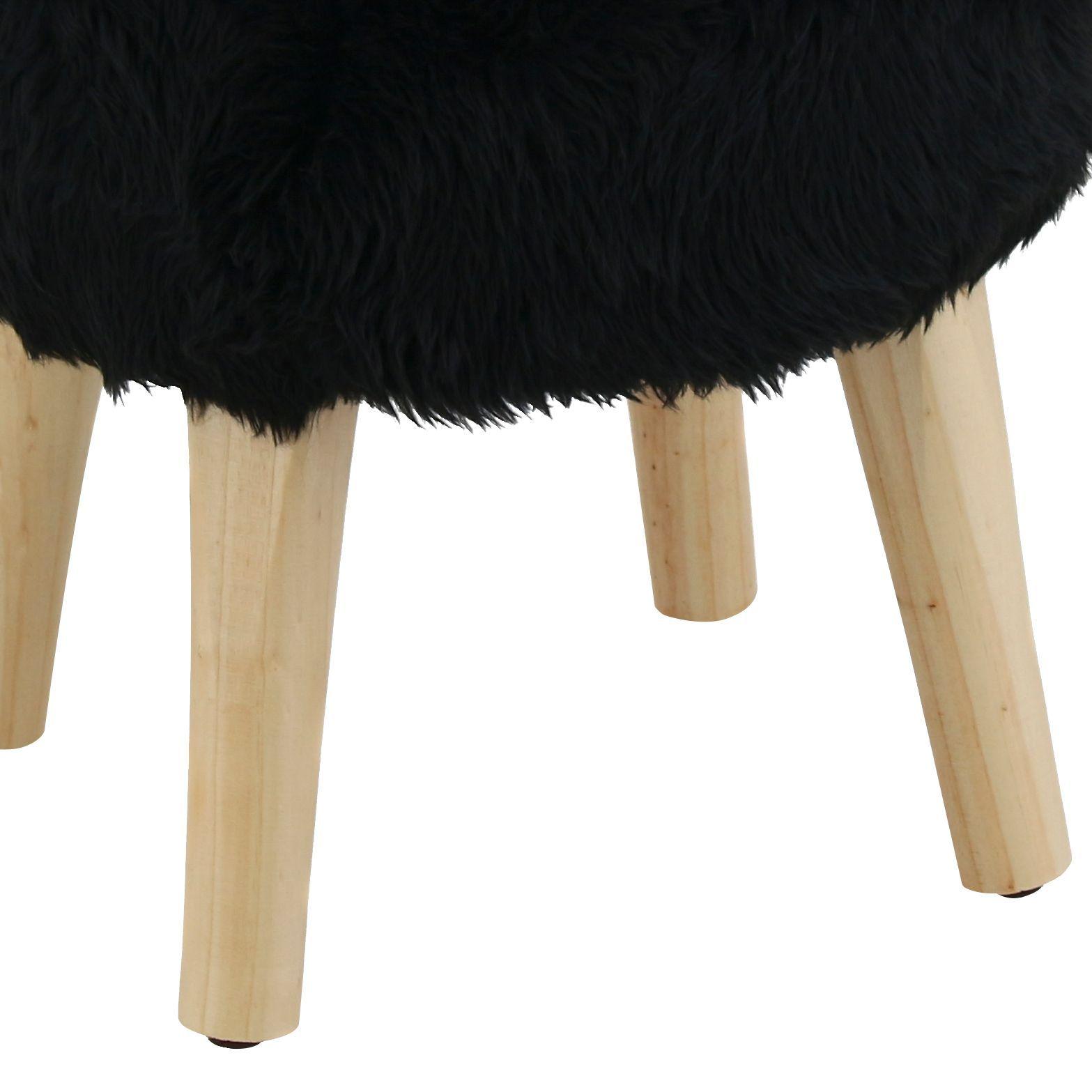 Pouf Bird Negro 35x35x45 cm Máxima Design-2