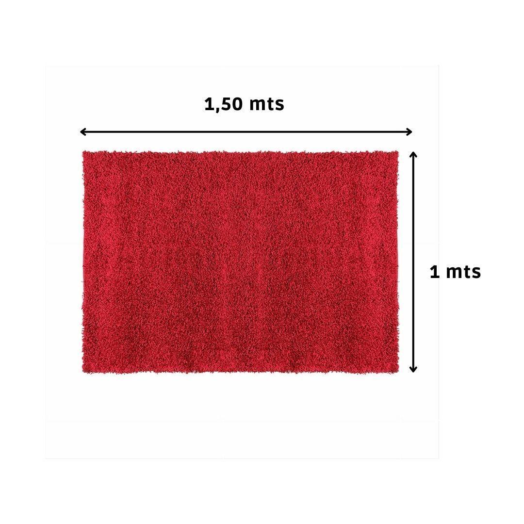 Alfombra Fluff Rojo 100x150 Cm-3