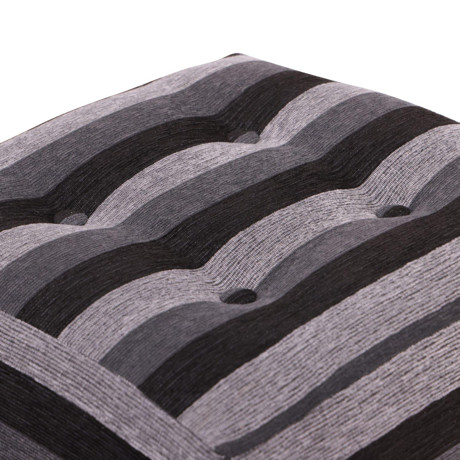 Pouf Alemania Gris Negro Rayas 42x42x43 cm Máxima Design-2