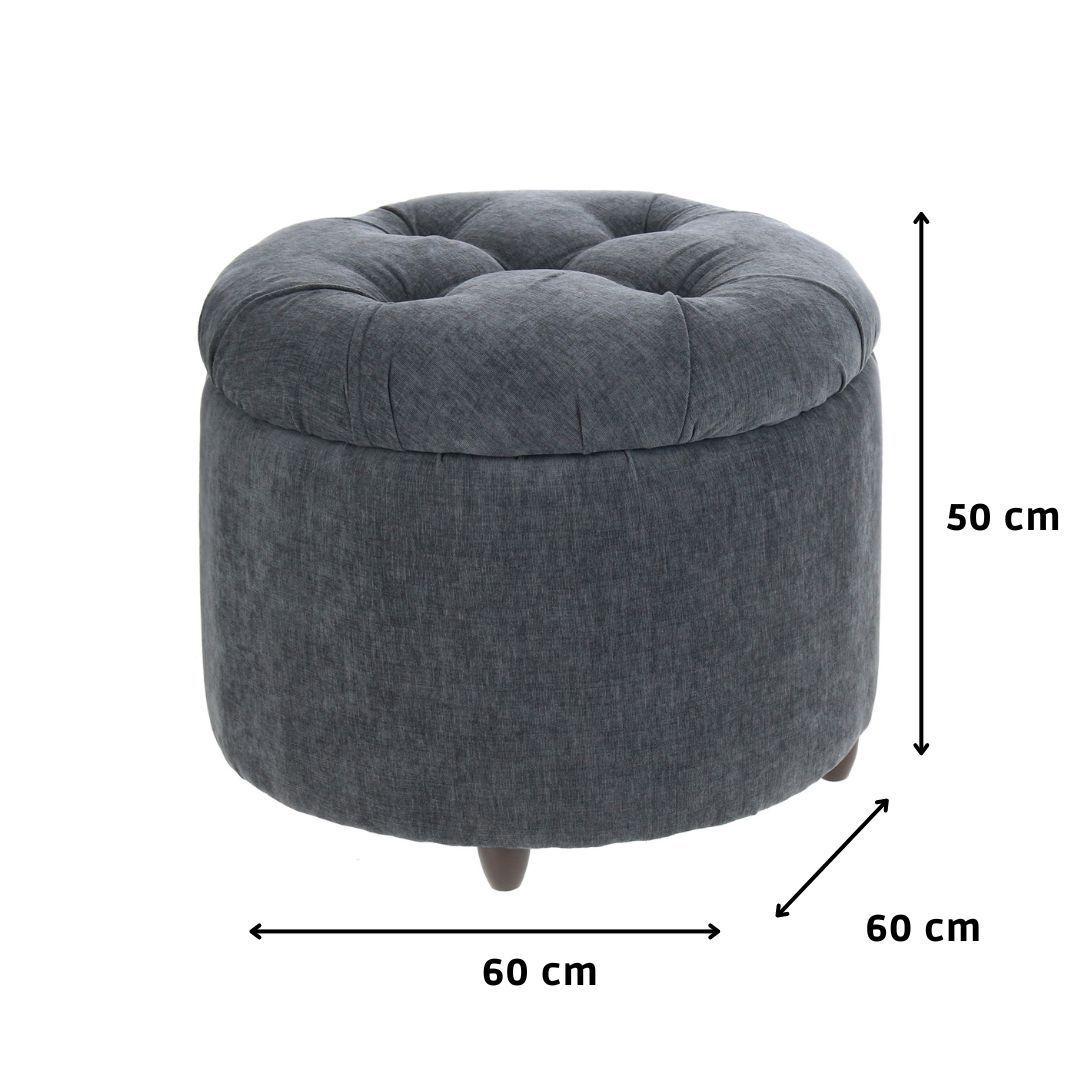 Pouf Baúl Zoe Gris Oscuro Altea 60x60x50 cm Máxima Design-4