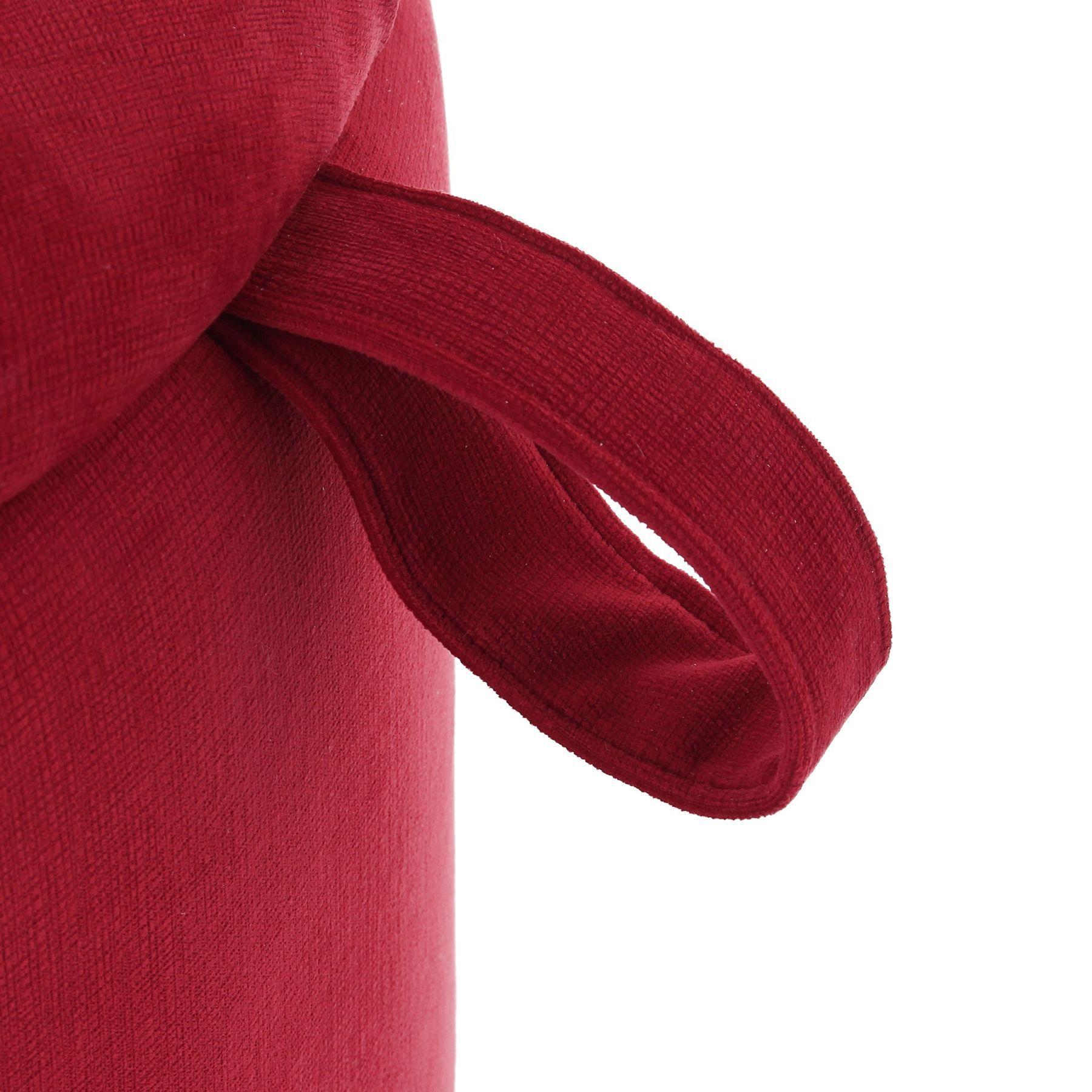 Pouf Zoe con Baúl Rojo Felpa 60x60x50 cm de Máxima Design -3