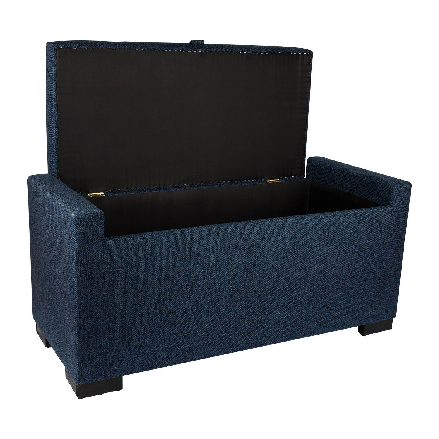 Banqueta con Baúl Leyzy Azul Omega con Baúl 40X55X105 cm -2