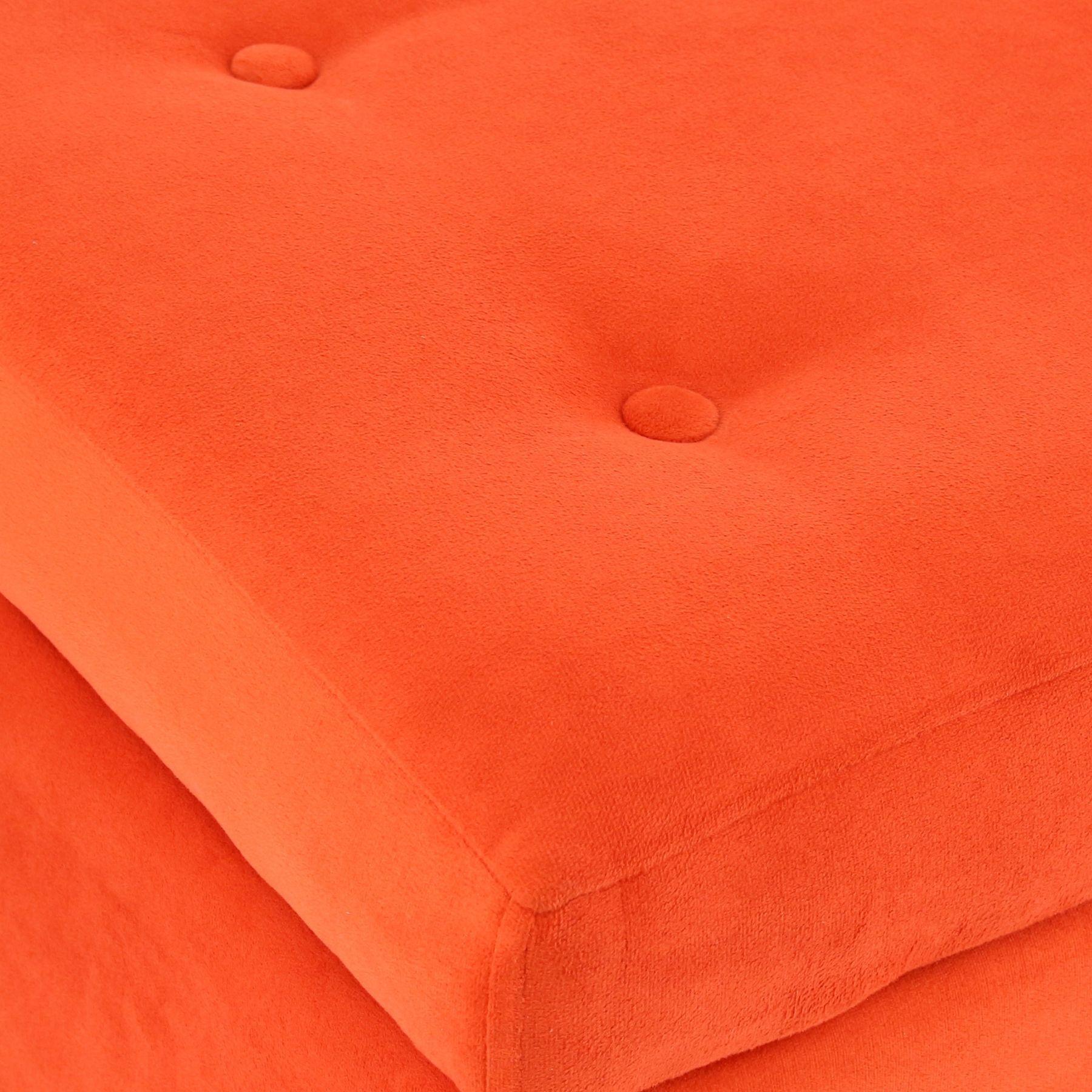 Pouf Baúl Rucato Naranjo Felpa 46x46x50 cm Máxima Design-6