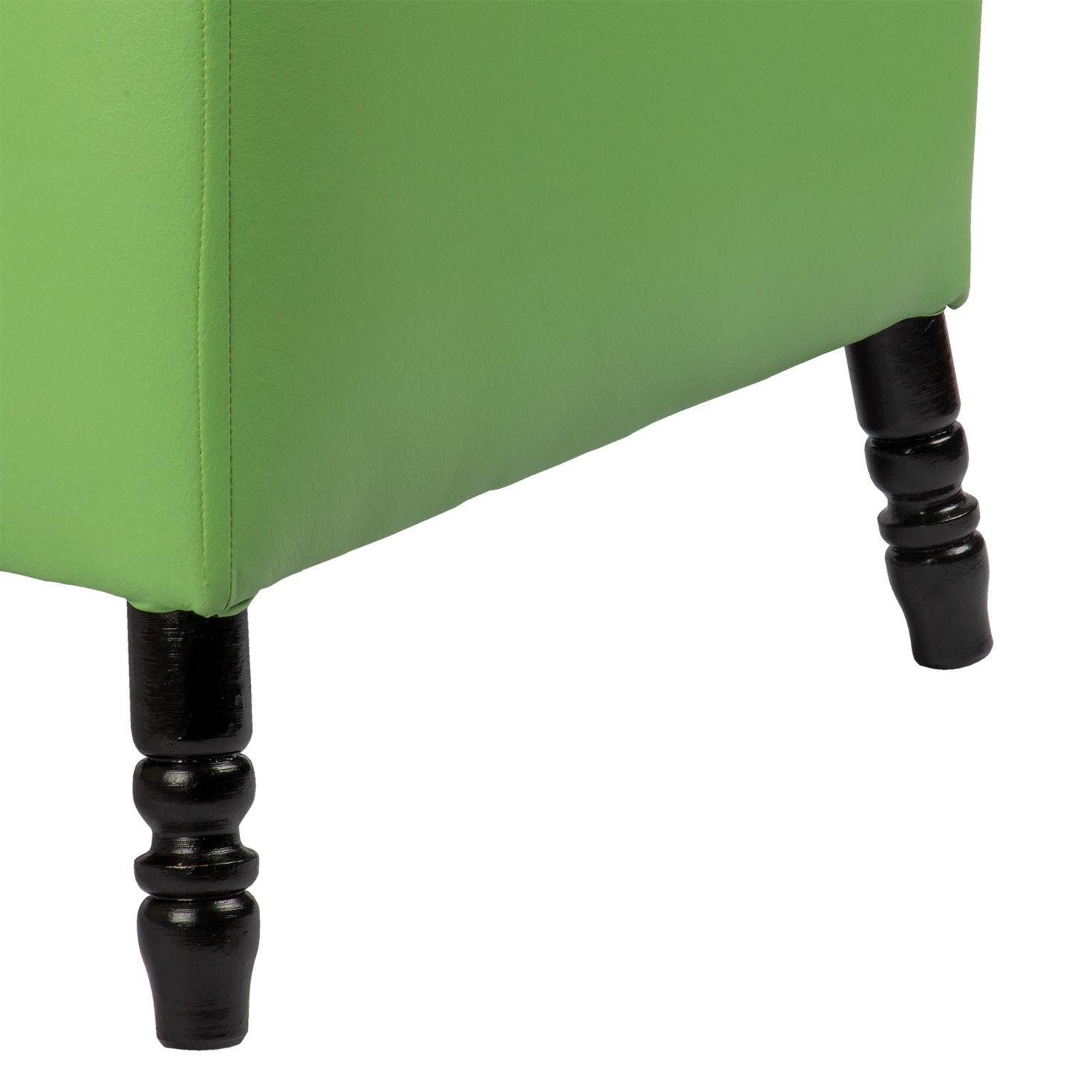 Pouf Alejandro Verde Eco Cuero 54x54x44 Máxima Design-5