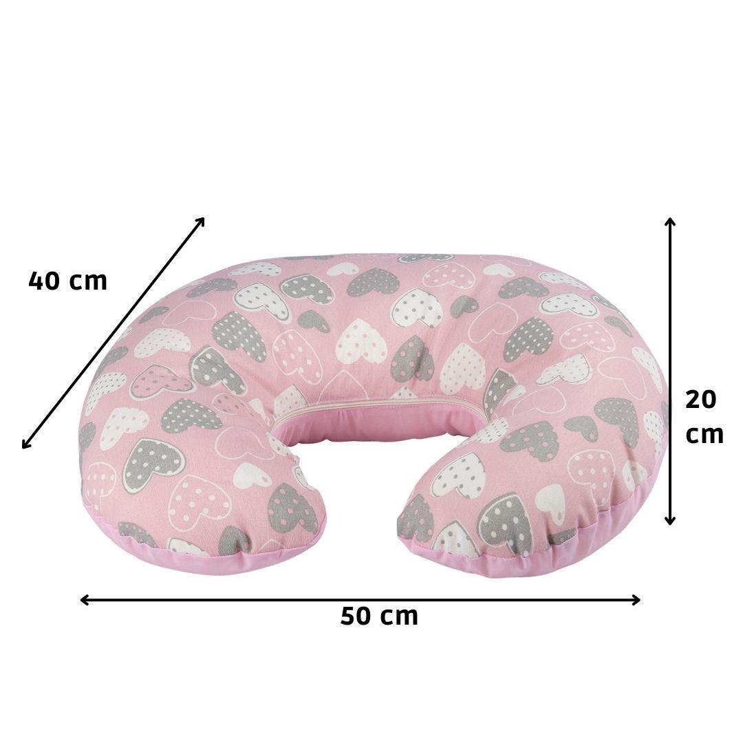 Cojín Lactancia Corazones Rosado Textil 50x40x20 cm-2