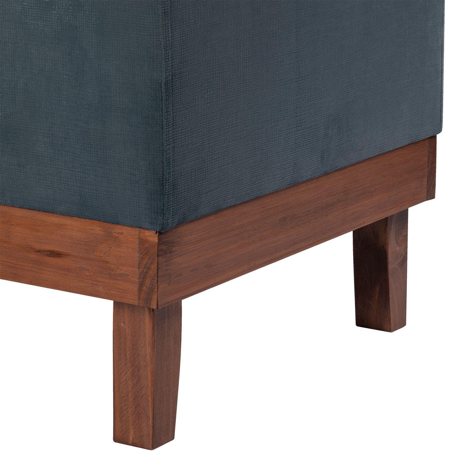 Pouf Emilia con Baúl Azul Petróleo 45x45x46 cm Máxima Design-4