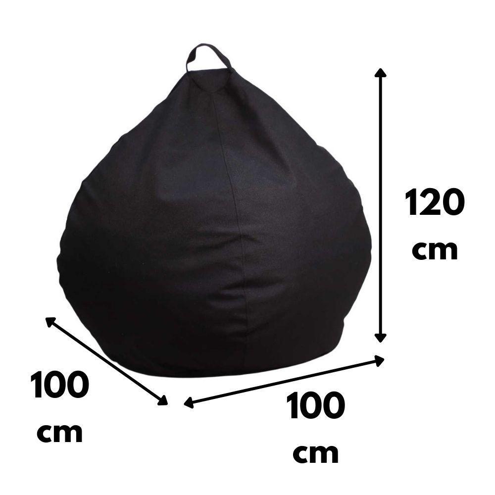 Pouf Pera Negro Delta 100x120x120 Máxima Design-3