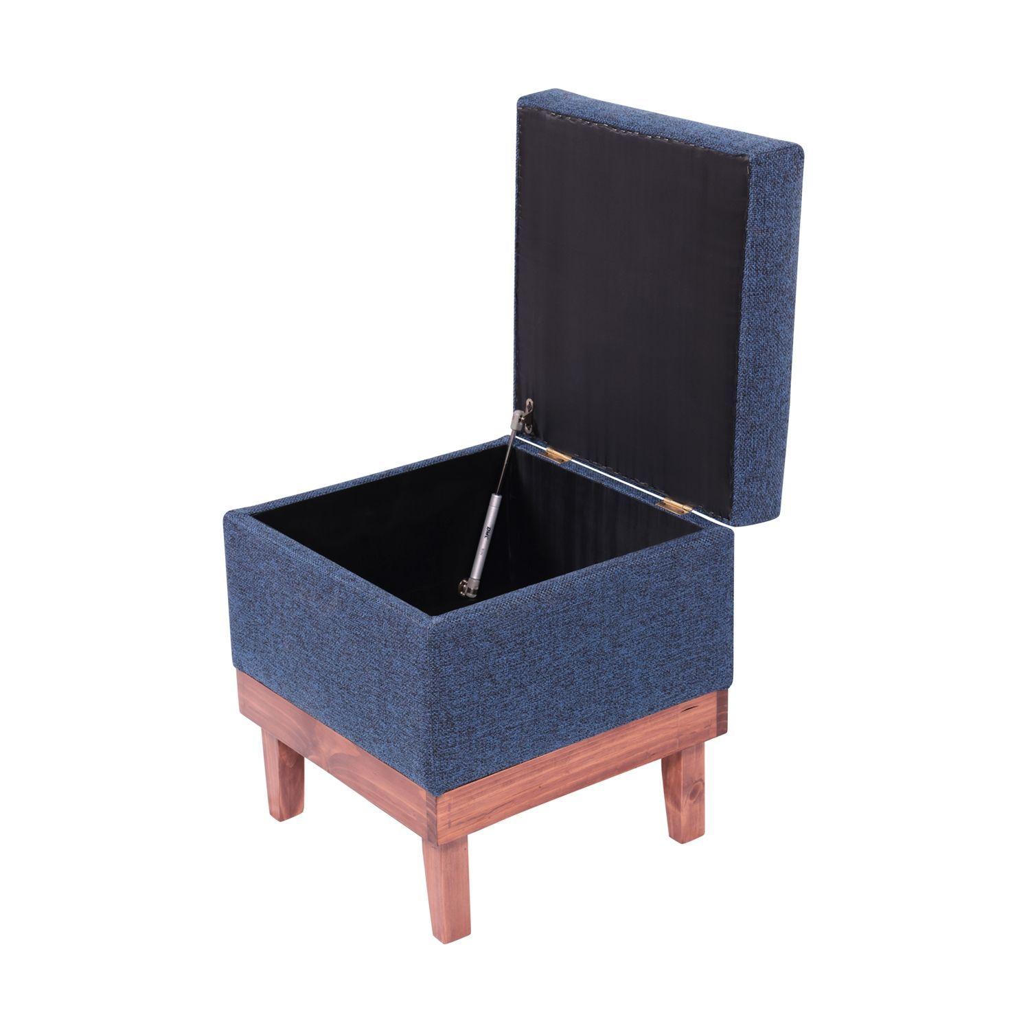 Pouf Emilia con Baúl Azul Omega 45x45x46 Cm Máxima Design-2