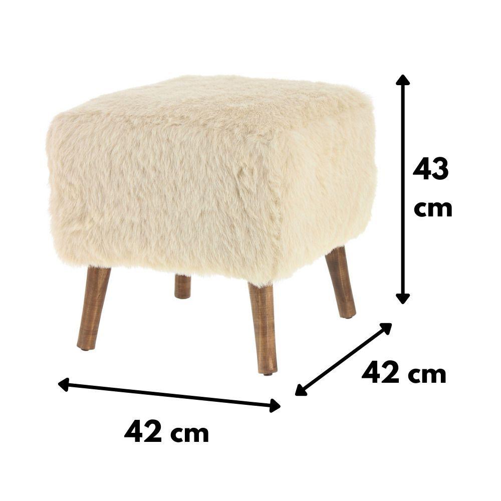 Pouf Kira Crudo Piel Sintética 42x42x43 cm Máxima Design-3