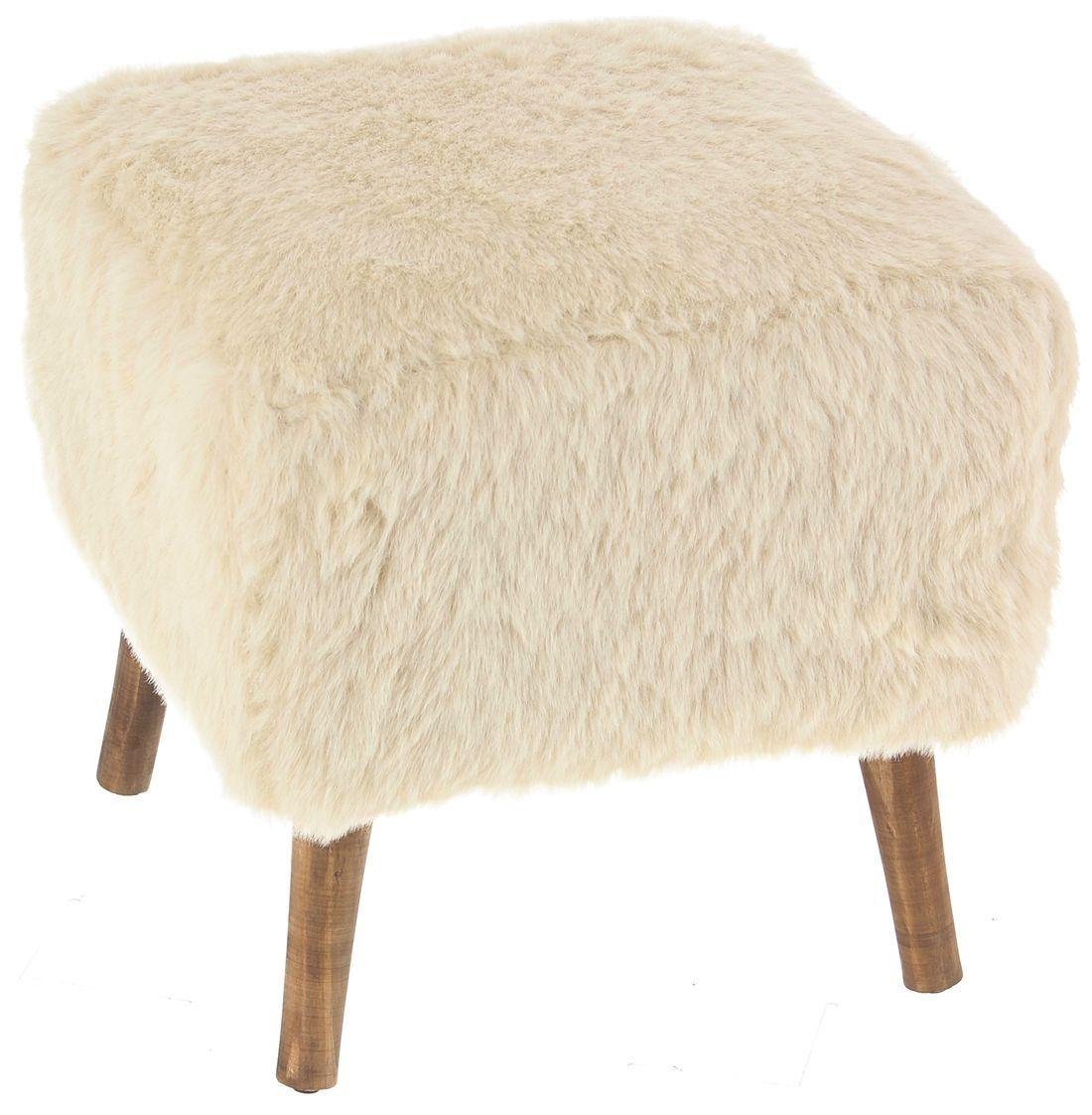 Pouf Kira Crudo Piel Sintética 42x42x43 cm Máxima Design-2