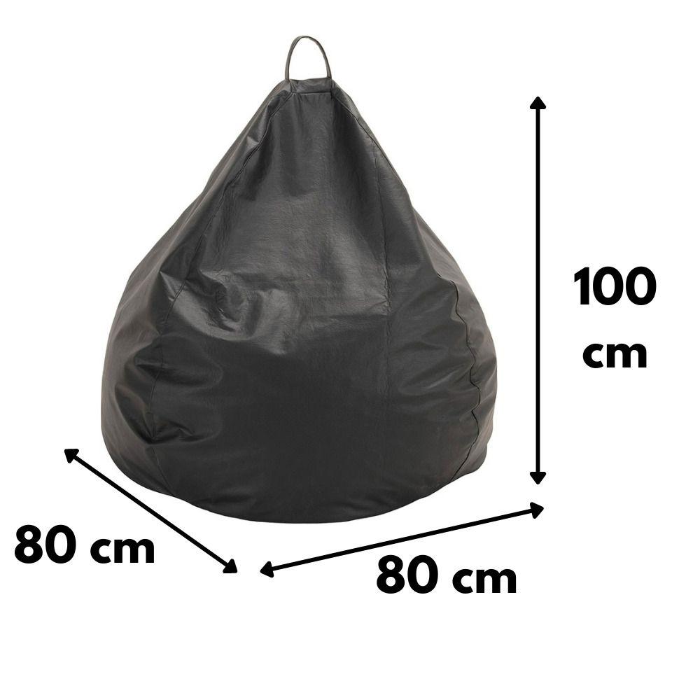 Pouf Pera Negro Eco Cuero 100x80x80 cm Máxima Design-2