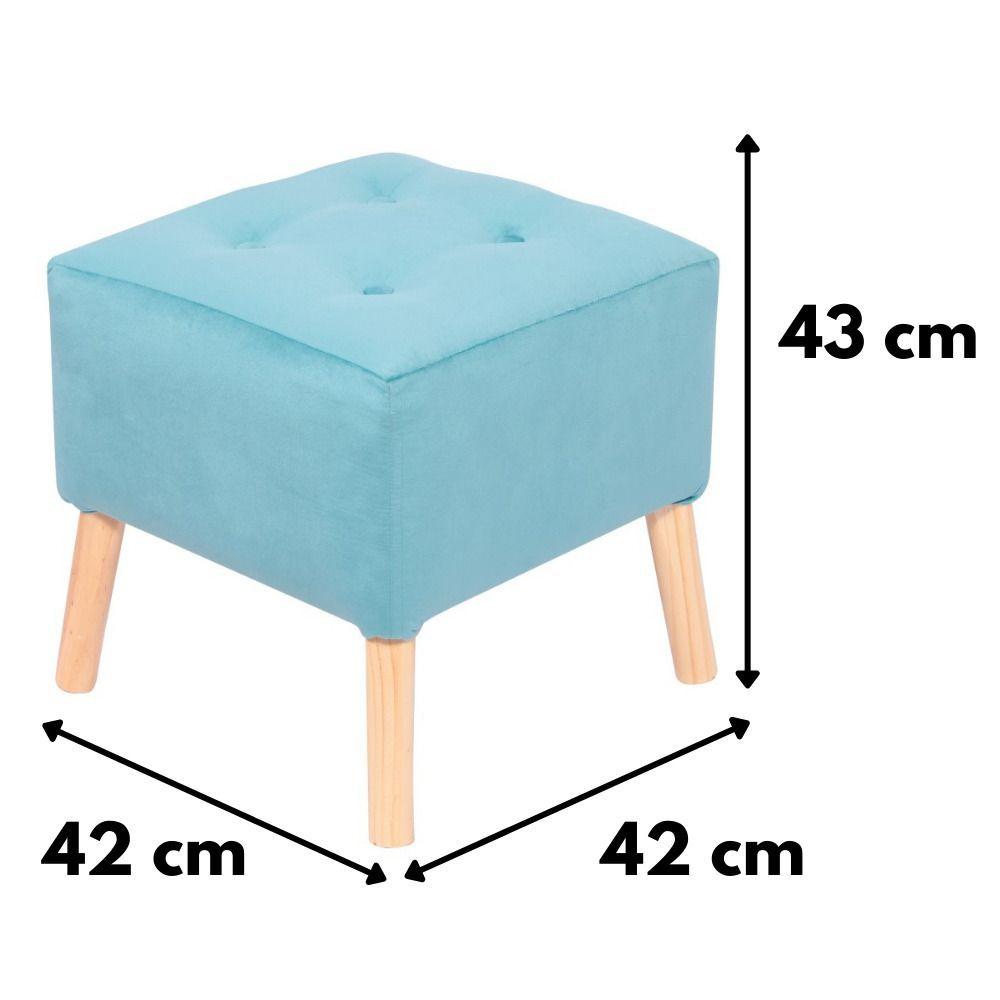 Pouf Alemania Calipso Felpa 42x42x43 cm Máxima Design-4