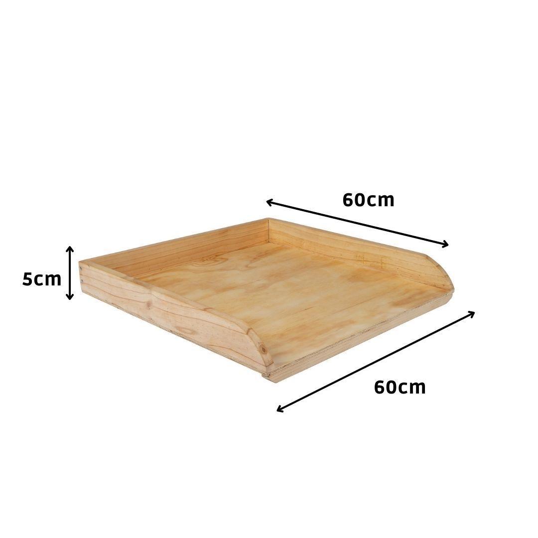  Pack Uslero y Tabla de Amasar Natural Madera 60x60x5 Cm -5