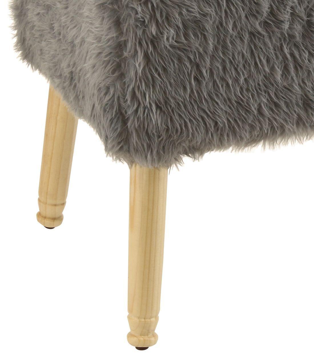 Pouf Kira Diseño Gris Piel Sintética  42x42x43 cm Máxima Design-3