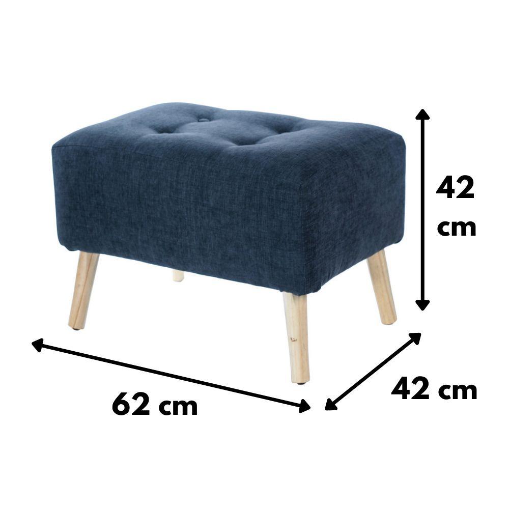 Pouf Petrum Gris Oscuro Altea 62x42x42 cm Máxima Design-2