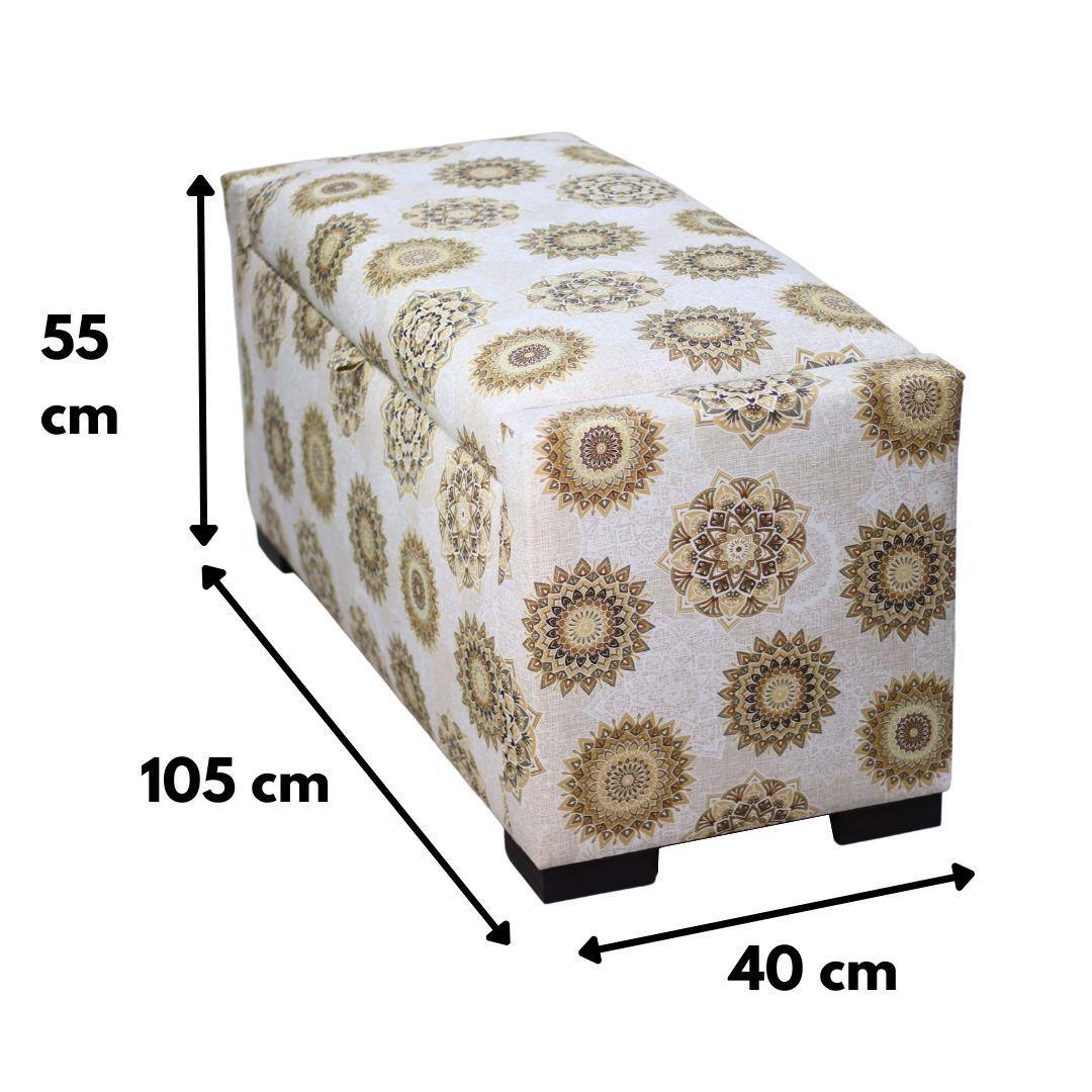Banqueta con Baúl Leyzy Estampado Mandala Estrella 55x40x105 cm Máxima Design-2