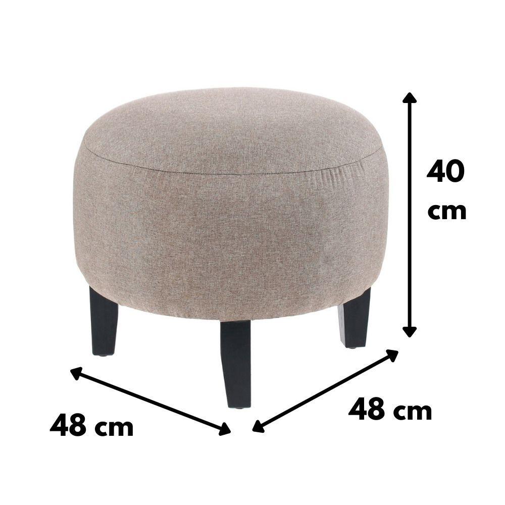 Pouf Jack Beige 48x48x40 cm de Máxima Design -2