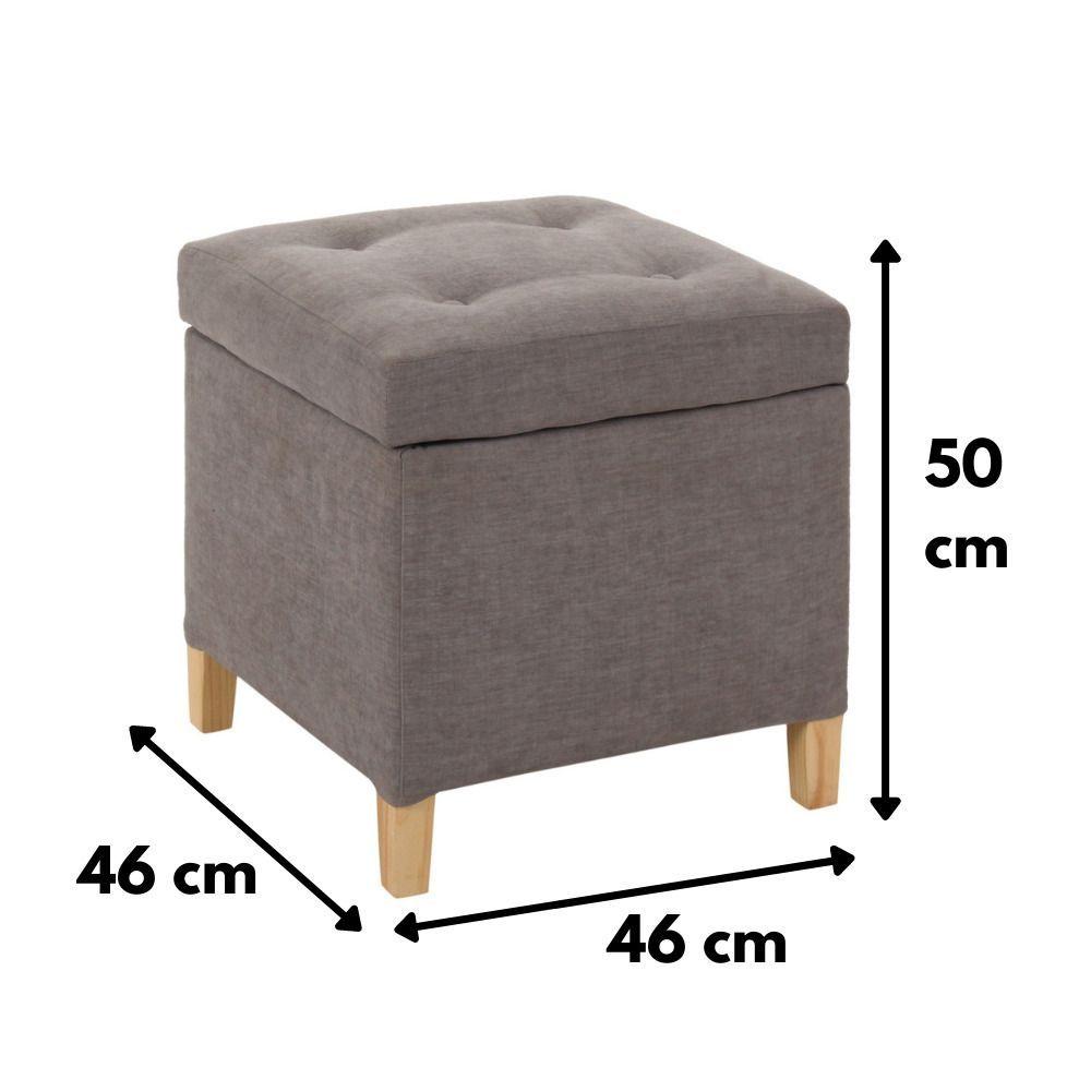 Pouf-Baúl Rucato Gris-Oscuro Altea 46x46x50 cm Máxima Design-3