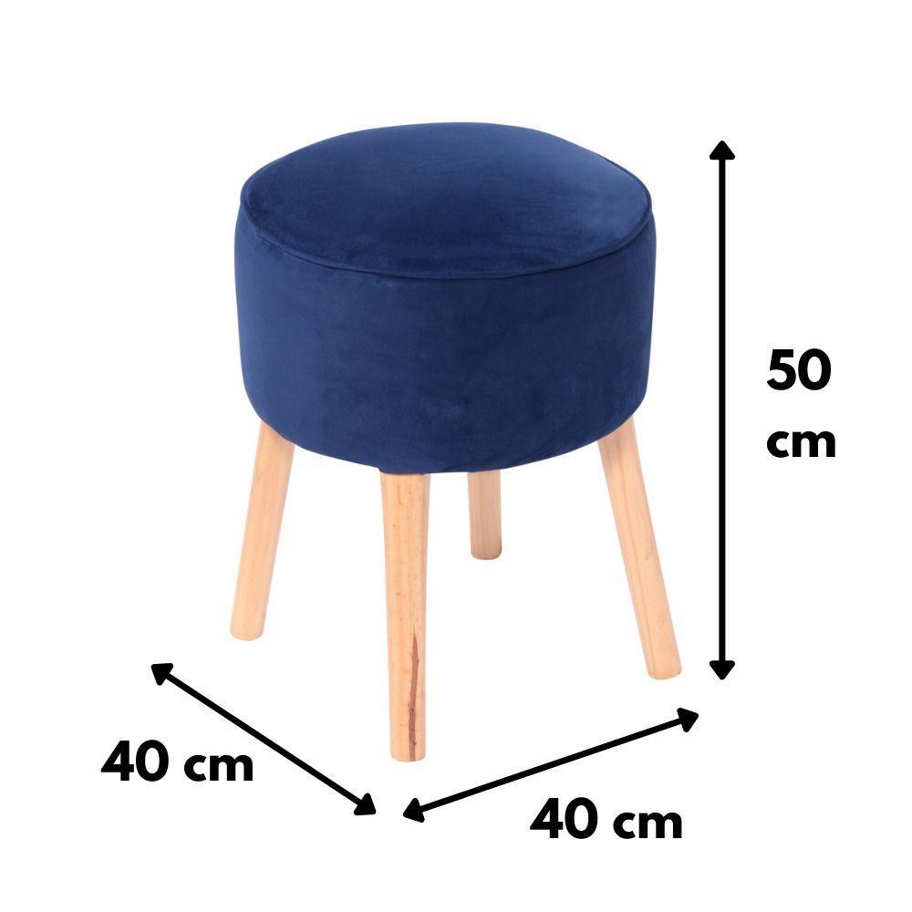 Pouf Francisca Azul Felpa 50x40x40 cm Máxima Design-2