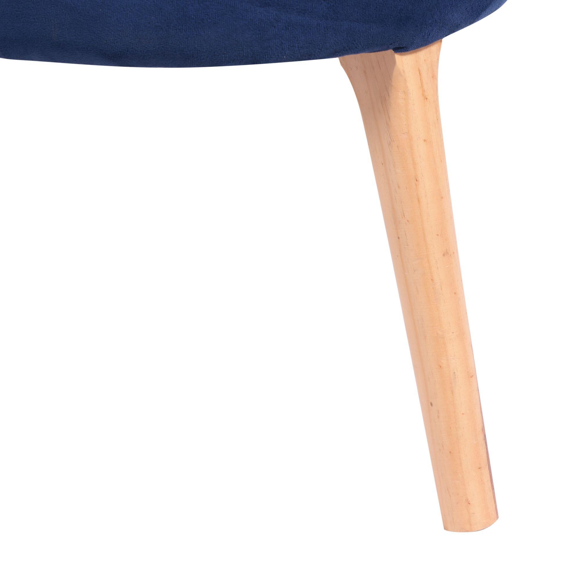 Pouf Francisca Azul Felpa 50x40x40 cm Máxima Design-4