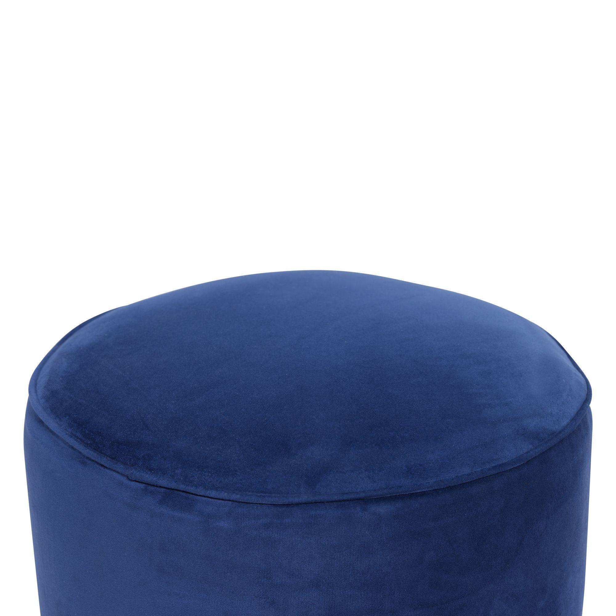 Pouf Francisca Azul Felpa 50x40x40 cm Máxima Design-3