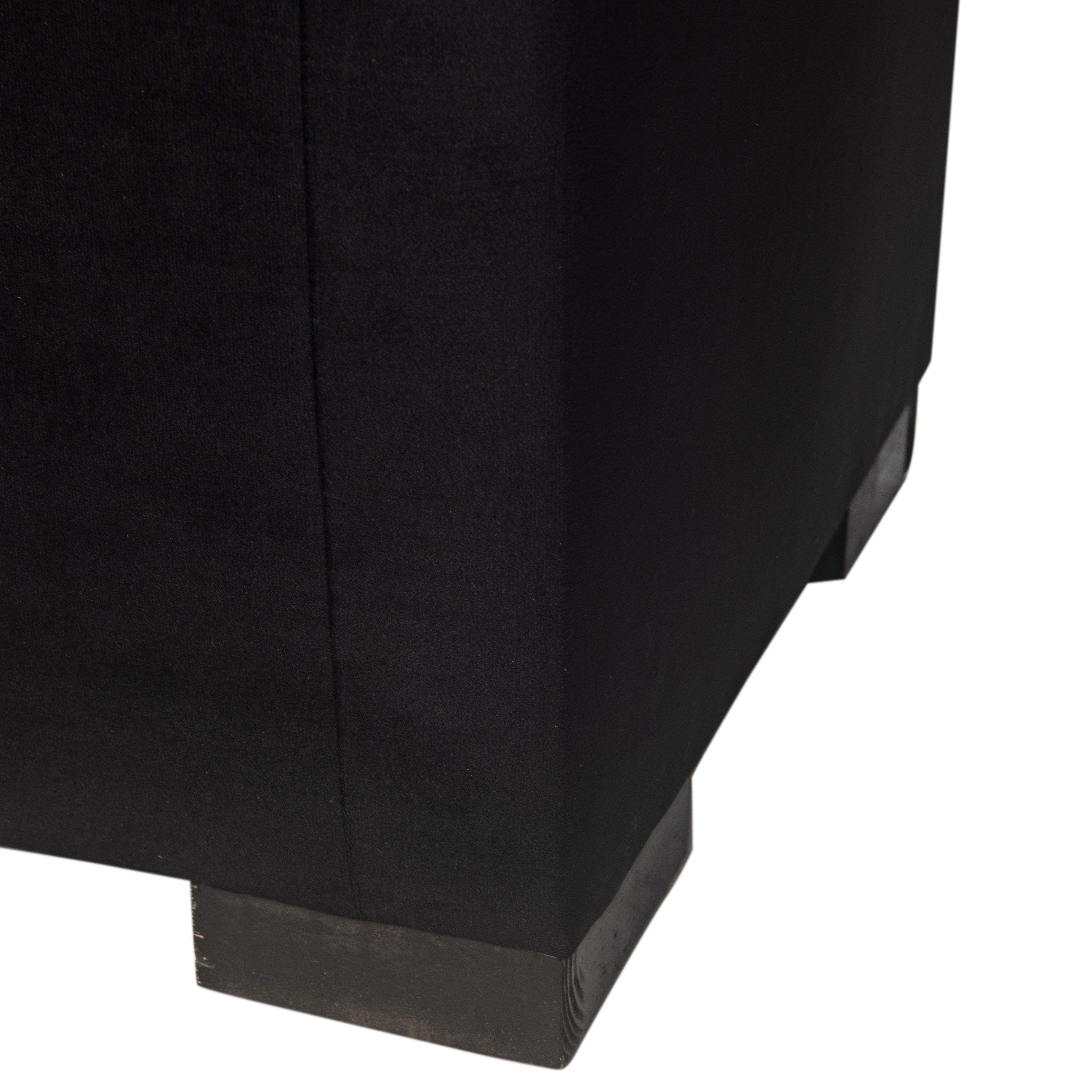 Banqueta con Baúl Leyzy Negro Felpa con Baúl 40X55X105 Cm-5