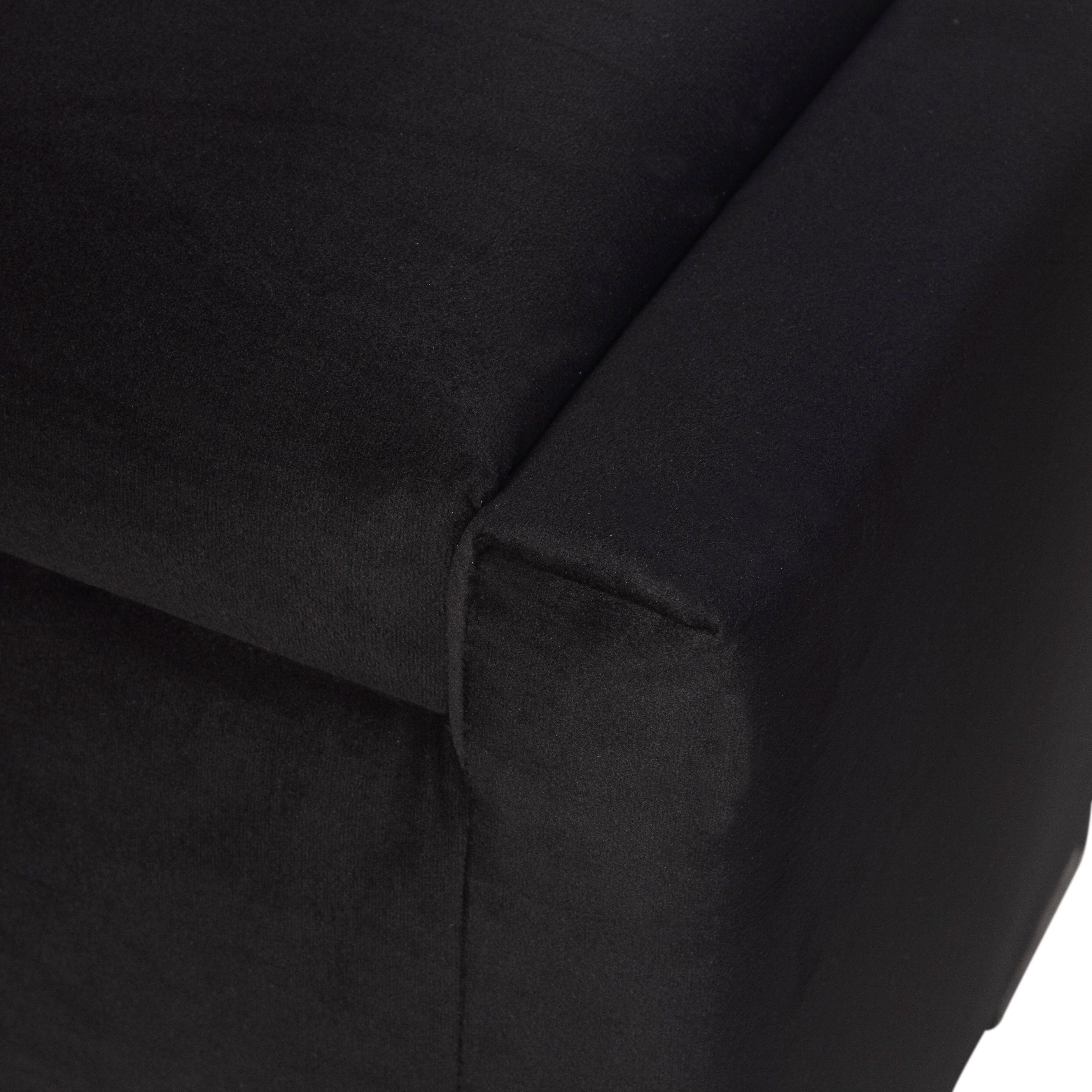 Banqueta con Baúl Leyzy Negro Felpa con Baúl 40X55X105 Cm-4