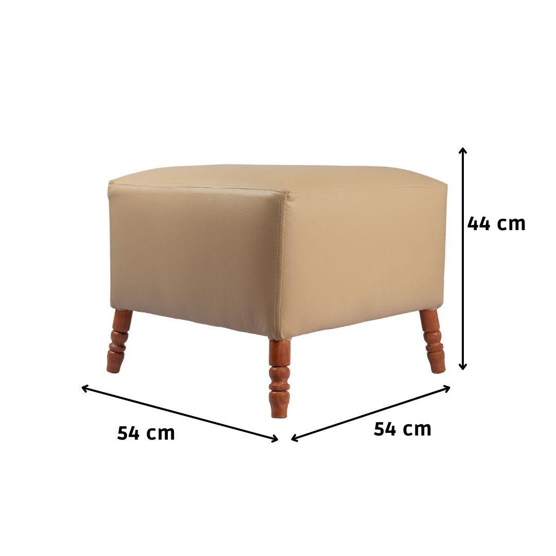 Pouf Alejandro Crema Eco Cuero Máxima Design-4