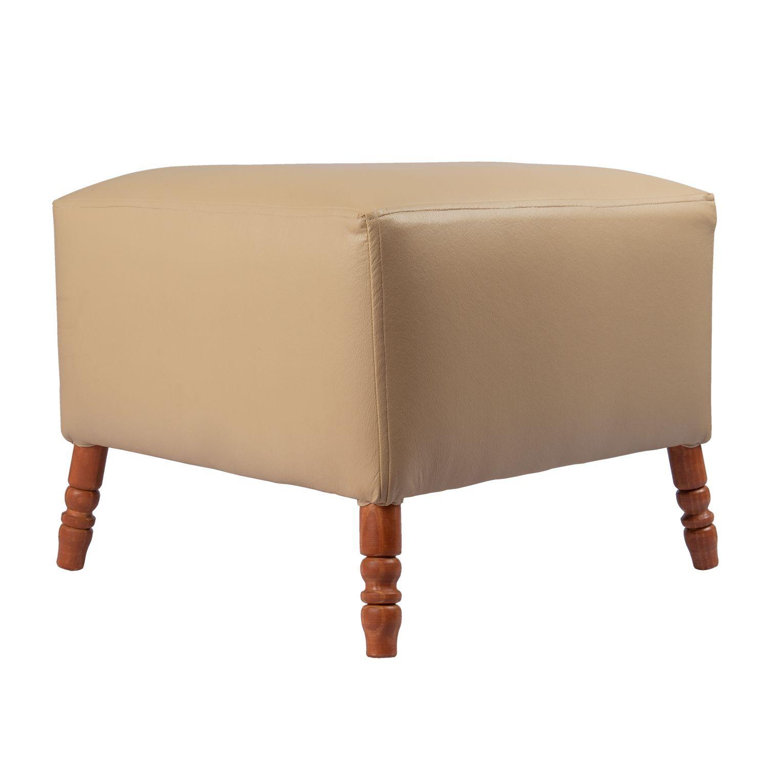 Pouf Alejandro Crema Eco Cuero Máxima Design-2