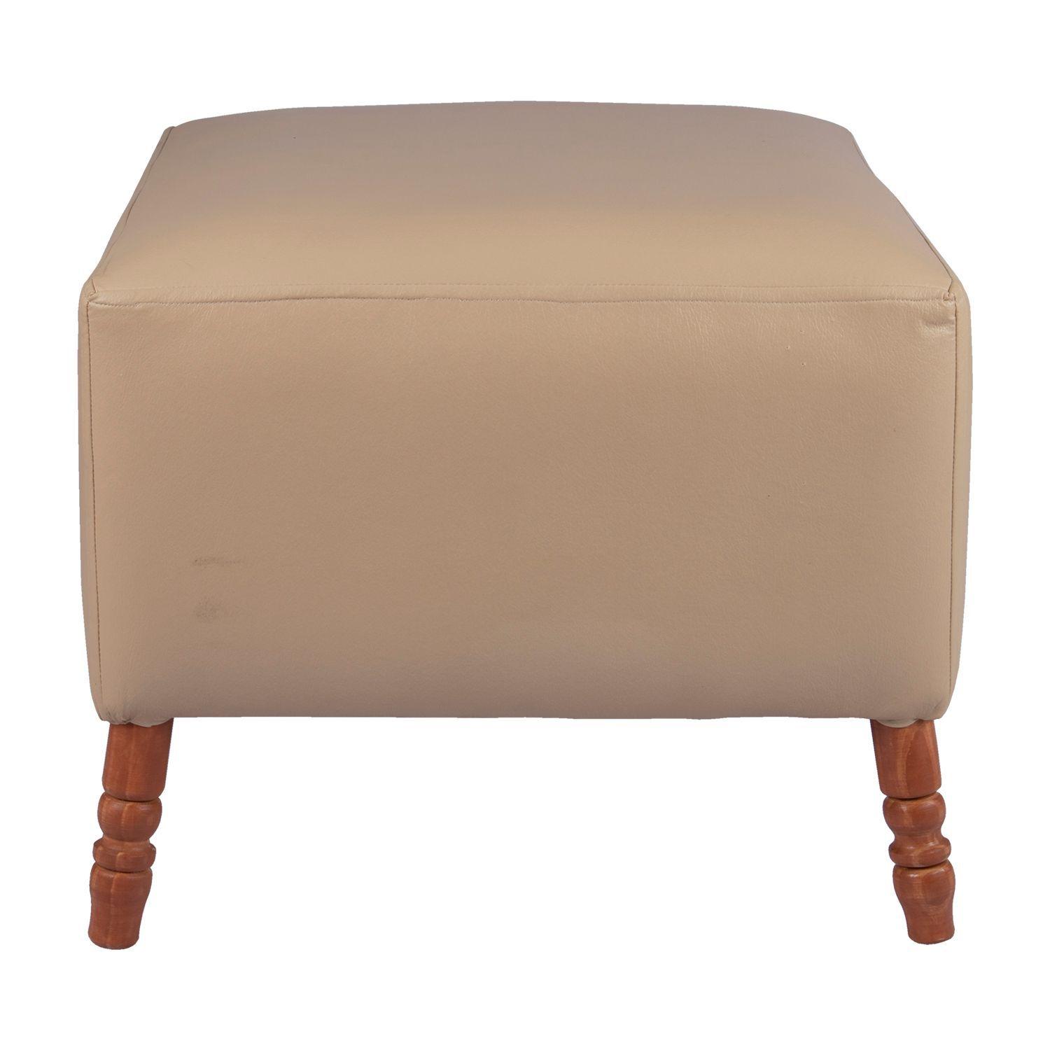 Pouf Alejandro Crema Eco Cuero Máxima Design-3