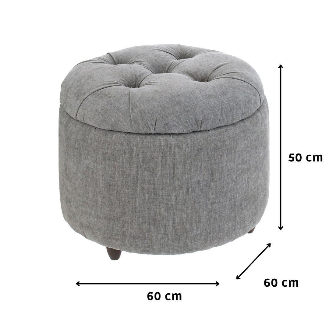 Pouf Baúl Zoe Gris Claro Altea 60x60x50 Cm Máxima Design-4