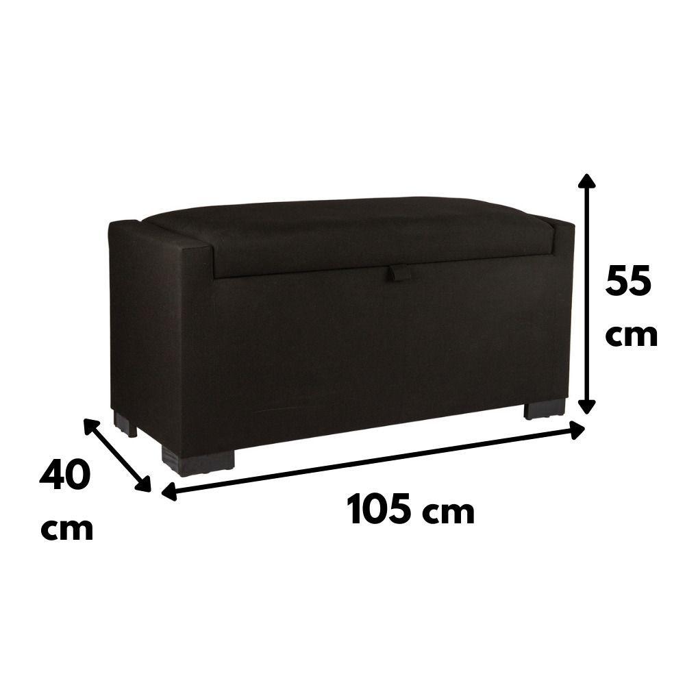 Banqueta con Baúl Leyzy Negro Delta 40X55X105 cm Máxima Design-3