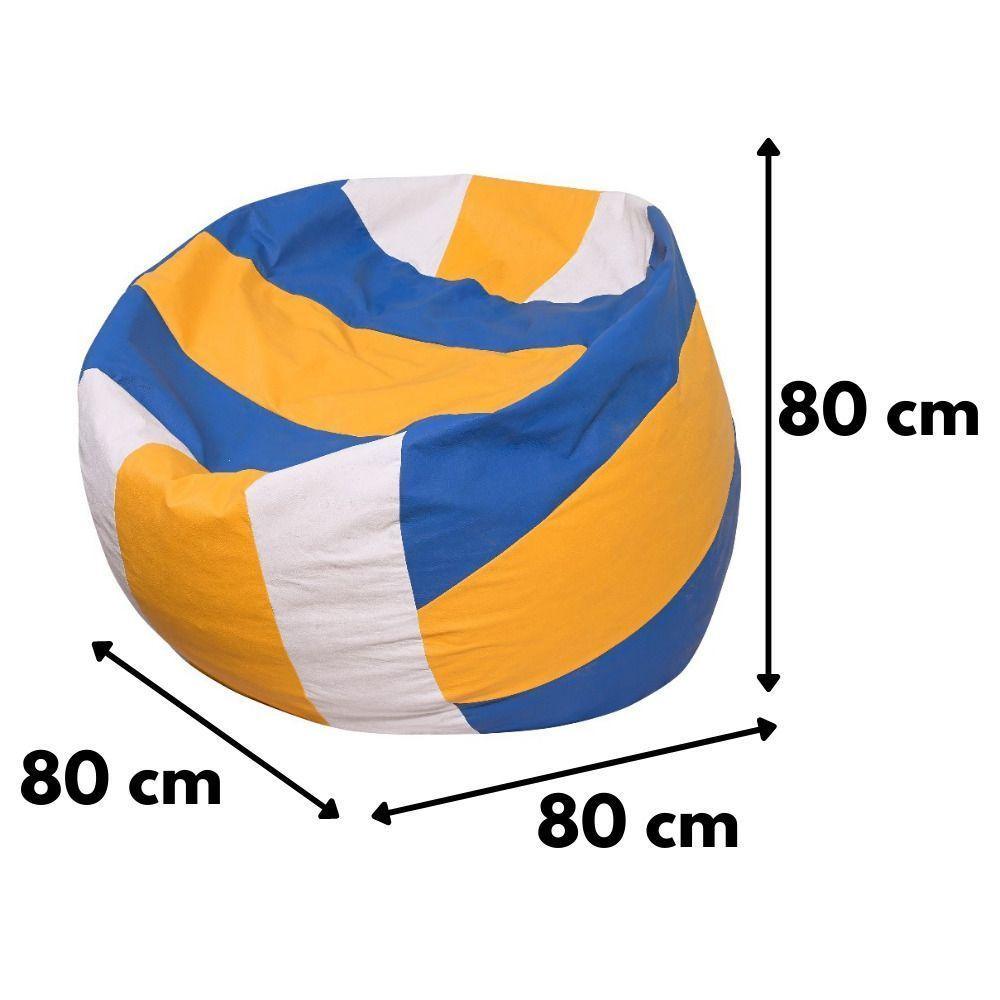 Pera Voleibol 80x80x80 cm Blanco-Azul-Amarillo Máxima Design-2