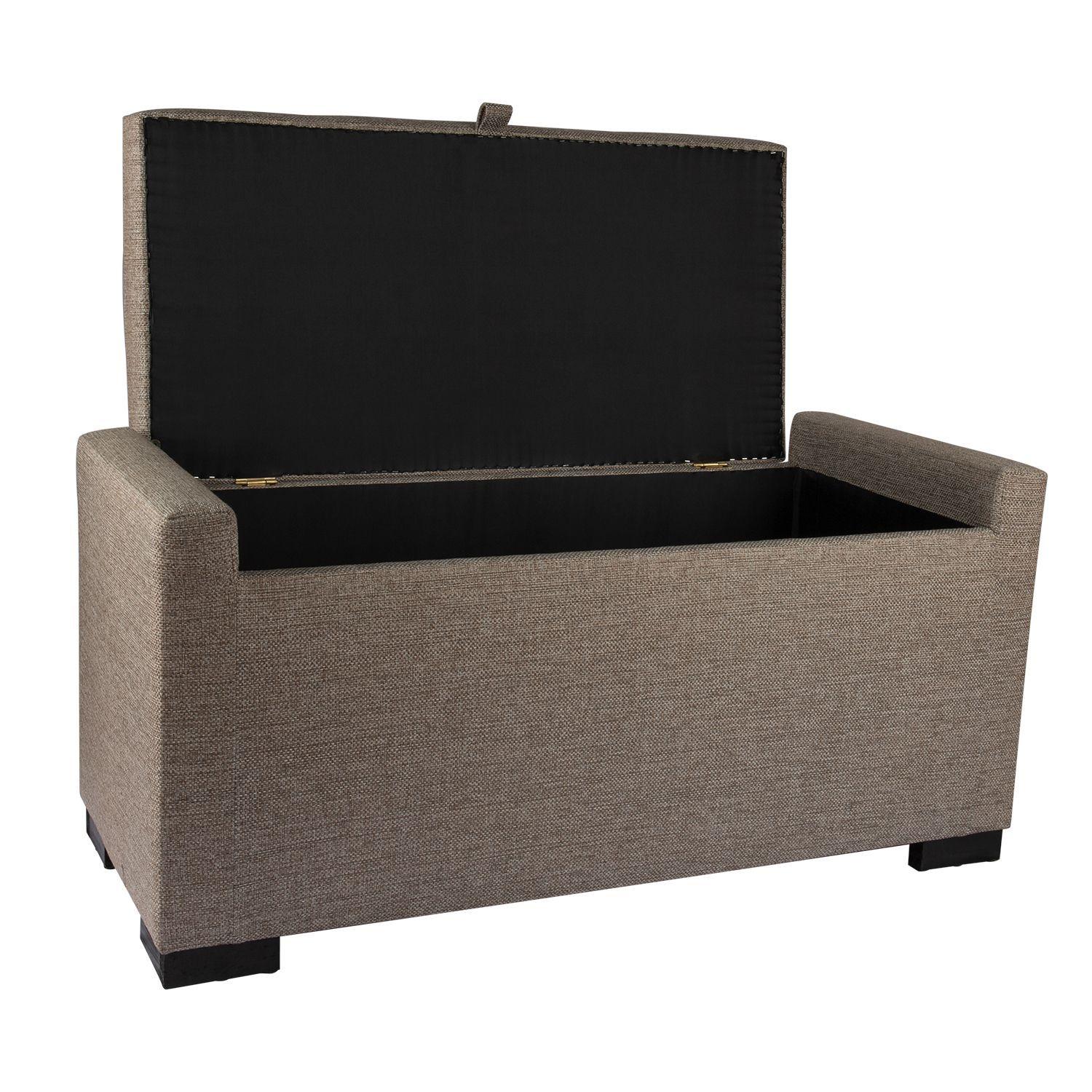 Banqueta con Baúl Leyzy Gris-Beige 40X55X105 cm Máxima Design-2