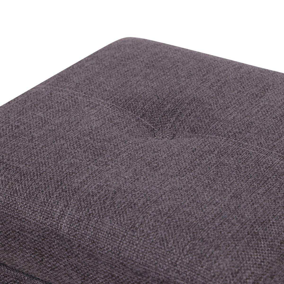 Pouf Emilia con Baúl Gris Oscuro Omega 45x45x46 Cm Máxima Design-4