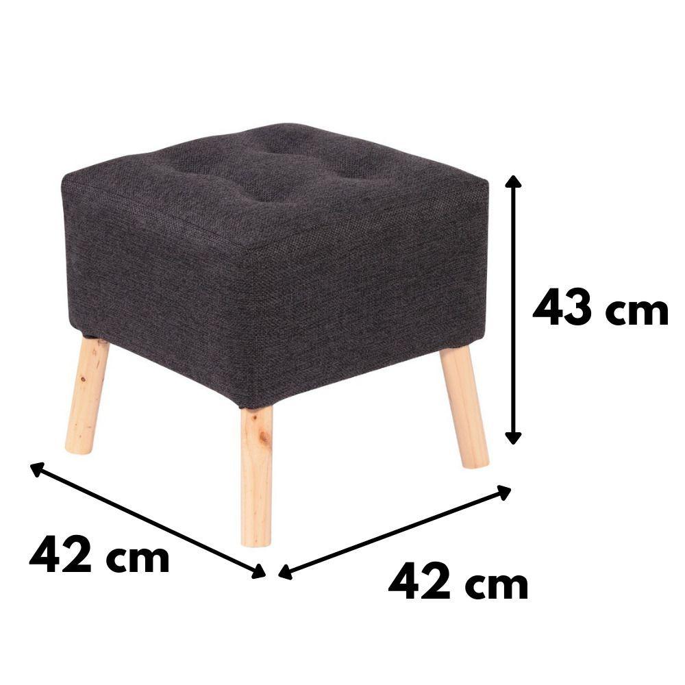Pouf Alemania Grafito Omega 42x42x43 cm Máxima Design-3