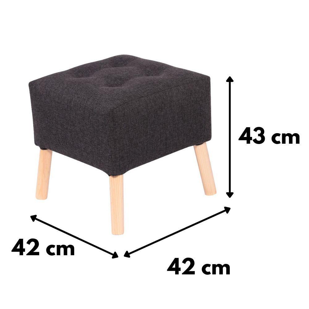 Pouf Alemania Gris Negro Omega 42x42x43 cm Máxima Design-4