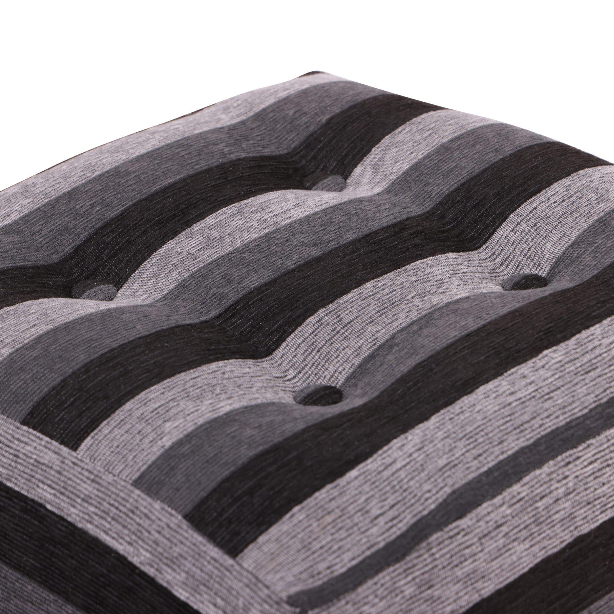 Pouf Alemania Gris Negro 42x42x43 Cm Máxima Design-2