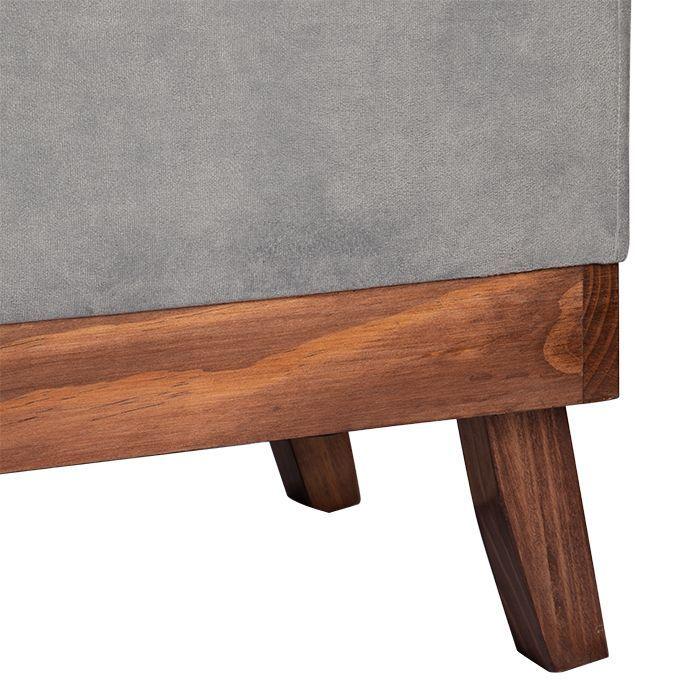 Banqueta con Baúl Incy Gris Felpa 120x40x50 cm Máxima Design-4