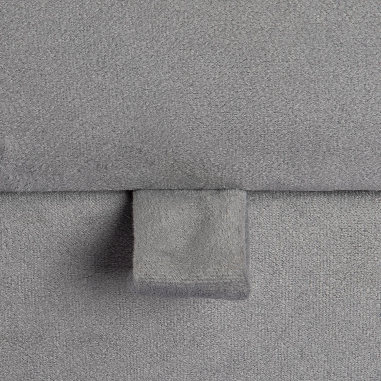 Banqueta con Baúl Incy Gris Felpa 120x40x50 cm Máxima Design-5